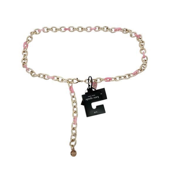 KATE SPADE New York Lock & Spade Chain Link Belt in Pink S/M main image 5